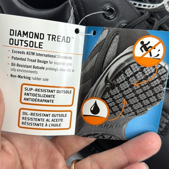 (W4) SafeTstep Comfort Men's Black Oxford Lace Up Work Shoes Anti-Slip 13 Men - Picture 3 of 12